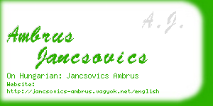 ambrus jancsovics business card